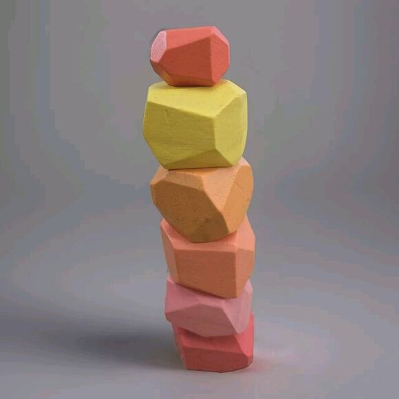 Lovevery Solid Wood‎ Stacking Boulders, from The Free Spirit Montessori Play Kit - Picture 1 of 3